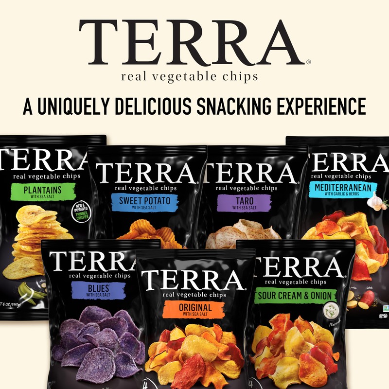 Terra Vegetable Chips, Taro Chips with Sea Salt, 5 Oz