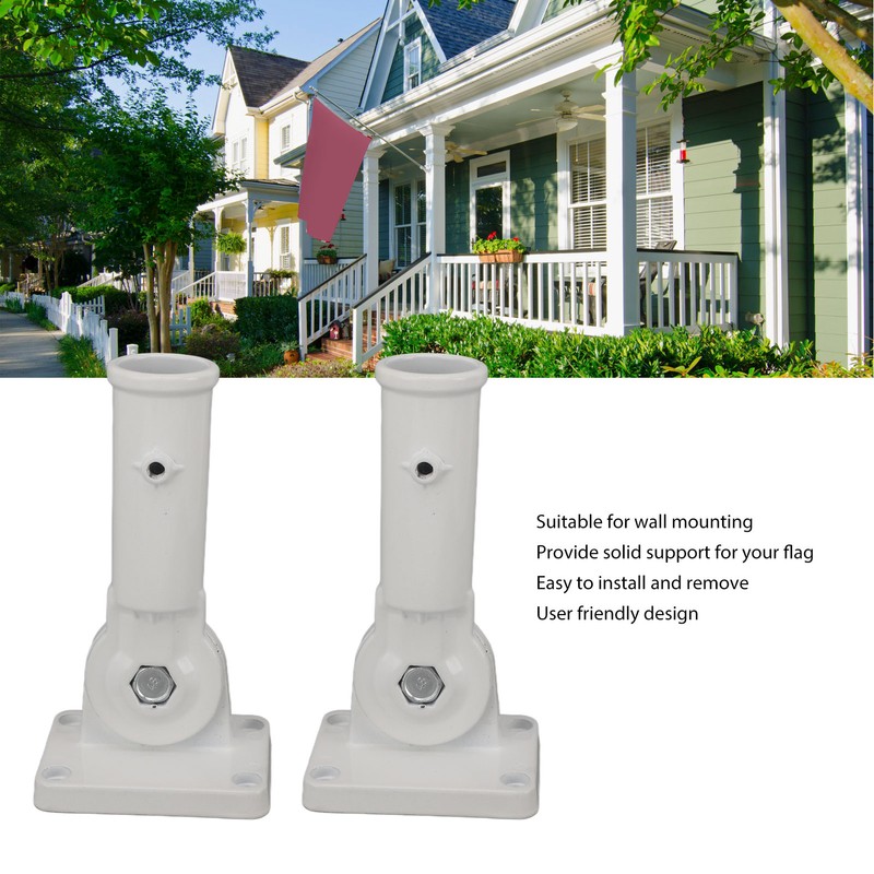 2Pcs Adjustable Flag Pole Holder Aluminium Alloy Metal Wall Mount