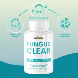 Pelican Vitamins Fungus Clear- Skin & Nail Support- 3 Bottles- 180 Capsules