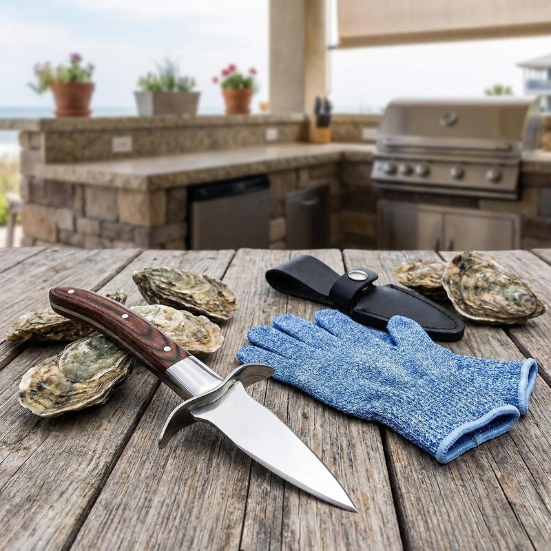 Verahaus Oyster Shucking Kit 2 Pack with Gloves & Blade
