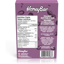 HoneyBar Snack Bars, Gluten-Free, Non-GMO, Vegetarian, 40 g Bars, 5 Count (Peanut Butter & Jam, 5 count (Pack of 1))