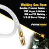 PrimeWeld Argon/Inert Gas Hose 30" Reinforced Clear Line With 5/8-18