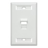 Leviton 1-Port Angled QuickPort Wallplate with ID Windows, 42081-1WS, White