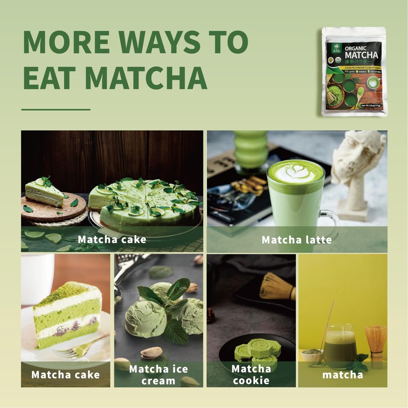 TIAN HU SHAN Organic Matcha Green Tea Powder 4.0oz/114g, Matcha