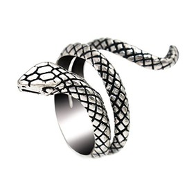 Greendou Fashion Jewelry - Anillo de aleación, diseño retro de serpiente cobra (7-10) (7)