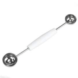 Chef Craft Double Sided Stainless Steel Melon Baller, 7.5 inches in length, White