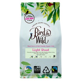 Light Roast Fairtrade Organic Coffee Beans 200g - Shade Grown Bird Friendly Coffee - Bird And Wild Coffee - All Coffee Machines - Donation to RSPB - Strength 3