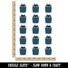 Cat Kitten In Glass Vase Container Temporary Tattoo Water Resistant Fake Body Art Set Collection - 15 2" Tattoos (1 Sheet)