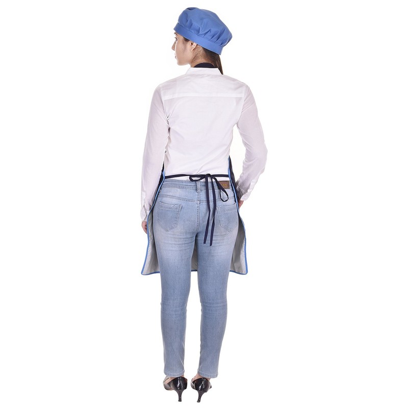 Switchon Blue and Black Waterproof Kitchen Apron with Cap- Set