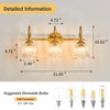 CVKASH 3-Light Bathroom Vanity Light Fixtures Over Mirror,Brushed Gold Modern