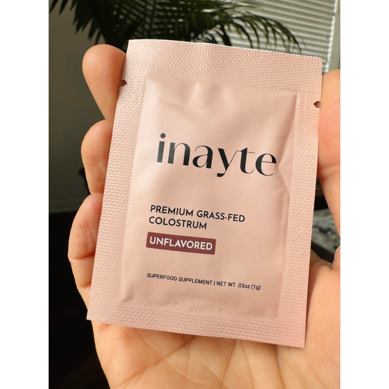 inayte Premium Grass-Fed Colostrum, Unflavored Powder Packets, Immune Support Supplement,