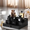 Black Wooden Cologne Organizer for Men - 3 Tier Wooden