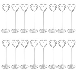 BOBOZHONG Place Card Stands,16Pcs Table Number Holders,Silver Tall Place Card Holder Wire Picture Stands for Wedding Party Graduation Reception Restaurant Home Centerpiece Decorations Office (85mm)