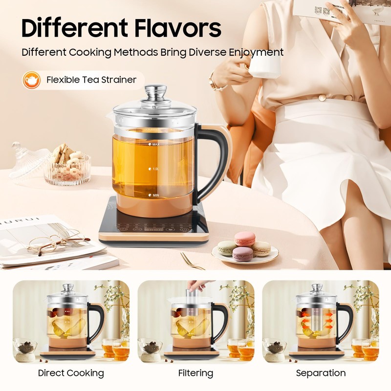 JAYGOVAN Health Pot Electric Kettle Tea Maker with Tea Infuser
