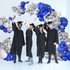 133pcs Blue White Silver Balloons Arch Kit, 18/12/10/5 Inch Royal