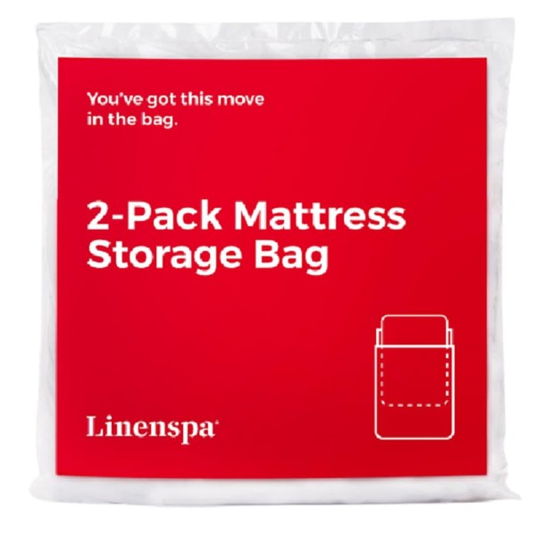 Linenspa Mattress Bag - 2 Pack Queen/Full Mattress Storage Bag for Moving and Storage - Mattress Protection – Polyurethane Mattress Storage bag Queen/Full, Clear