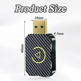 Android Car Wireless Adapter, Carplay Wireless Adapter, Android Car Adapter for Apple Carplay, Wireless Carplay Adapter Suitable for Cars with AA and Carplay, with Two Wires (Gold)