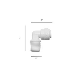 PureT 1/4" Male Elbow Quick Connect RO System Fitting (10 Pieces), PureT 4ME4-10 - Reverse Osmosis Water Filter Elbow EZ Fitting - Quarter Inch Male Elbow with NPT Thread (10 Fittings)