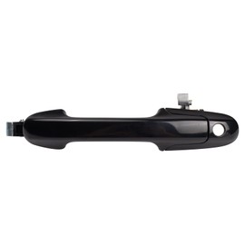 TRQ Front Left Exterior Door Handle Black Drivers Side Compatible with 2003-2007 Honda Accord