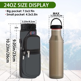 icolor Water Bottle Carrier Bag Holder 25/32/40/64oz,Adjustable Shoulder & Handle Strap Sports Sling Hiking Pack,Insulated Neoprene Wide Mouth Bottle Sleeve
