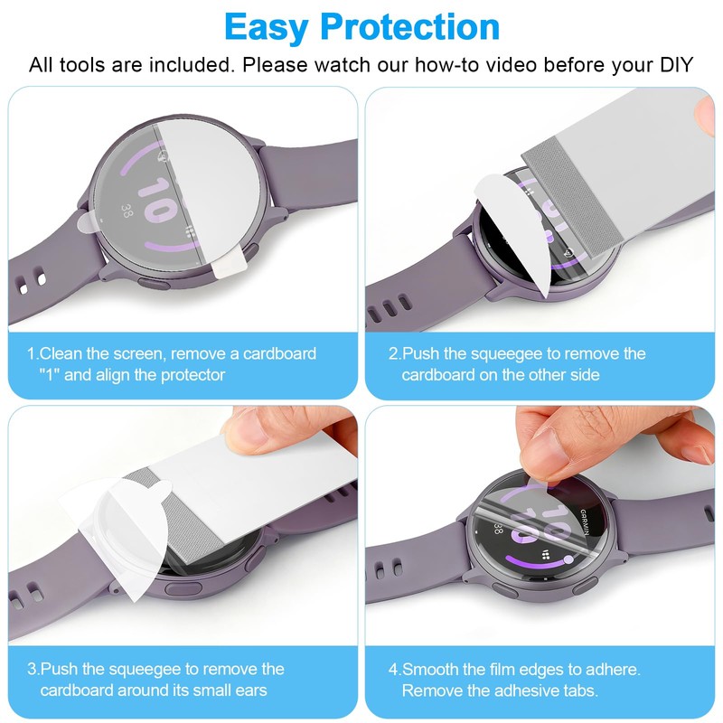 For Garmin Vivoactive 6/5 Compatible LCD Screen Protector, Flexible TPU,