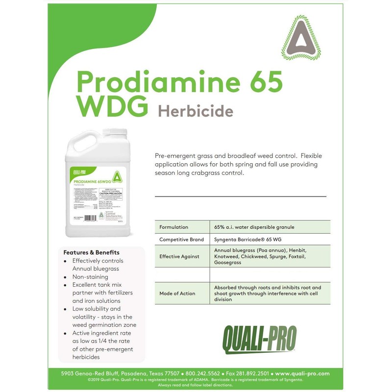Prodiamine 65 Wdg 5lbs Pre-emergent Grass Broadleaf Weeds ( Generic