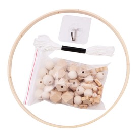 WANGCL DIY Wooden Mobile Frame Dream Catcher Wind Chime for Wooden Mobile Hanger Room Bed Decoration for Children（Pentagram）