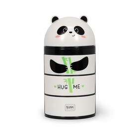 Legami - Desk Organiser, Desk Organiser with 3 Side Opening Drawers, Top Compartment with Sliding Closure, Panda Motif