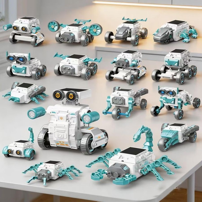 16-in-1 Solar Robot Kid, 190 Pcs STEM Educational Toy for