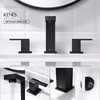 KENES Black Widespread Bathroom Faucet 3 Hole Bathroom Sink Faucet