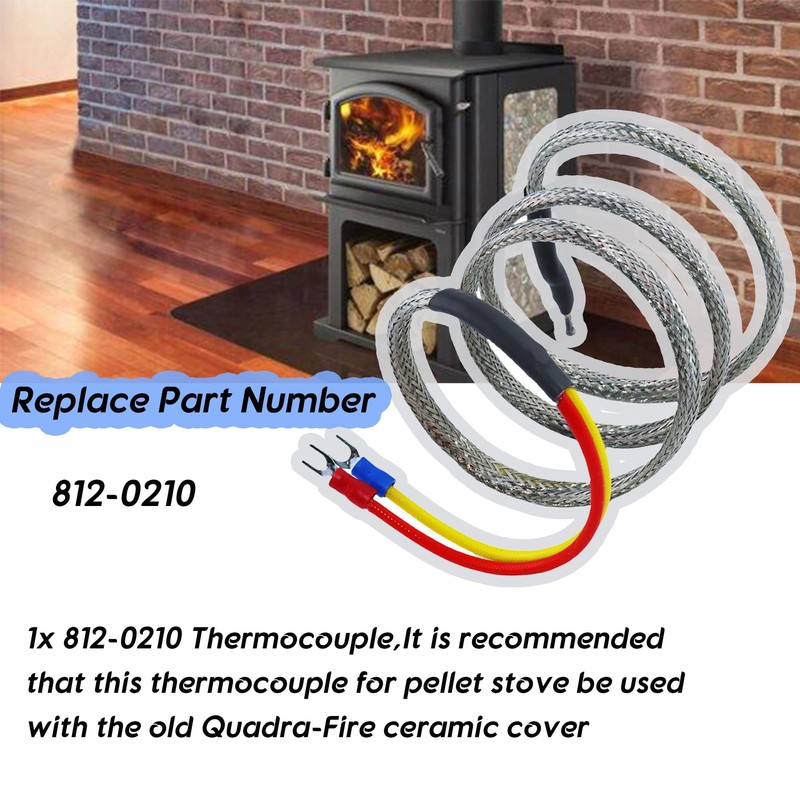 Thermocouple Compatible with Quadra Fire, Replacement 812-0210 Thermocouple 34'' Fits