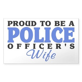 CafePress Proud Police Wife Rectangle Sticker Rectangle Bumper Sticker Car Decal