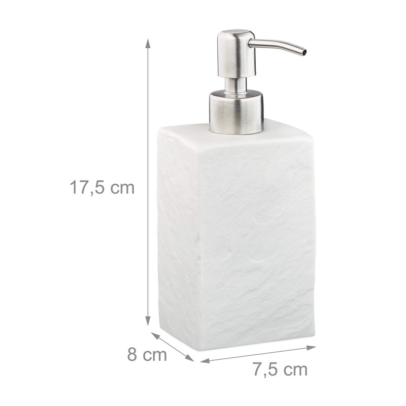 Relaxdays Soap Dispenser 200ml Refillable Bathroom Toilet Kitchen Liquid Soap