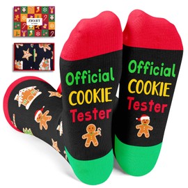 Zmart Christmas Gifts Stocking Socks For Men Women - Secret Santa Socks Xmas Stocking Stuffers For Dad Mom Teens, Gingerbread Cookie Socks