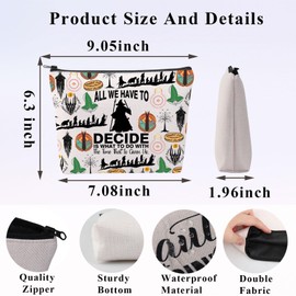 PLITI Lord Rings Movie Inspired Gifts All We Have to Decide is What to Do with The Time That is Given Us Lord Rings Fans Makeup Bag (All we Decide bagCA)