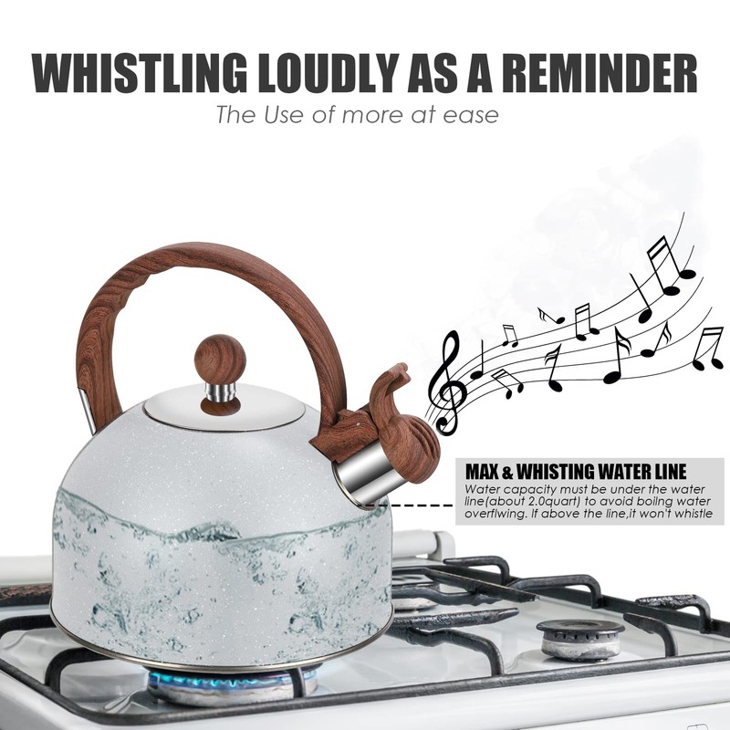 Whistling Kettle, Stainless Steel Kettle, 2.5 L Stainless Steel Whistling