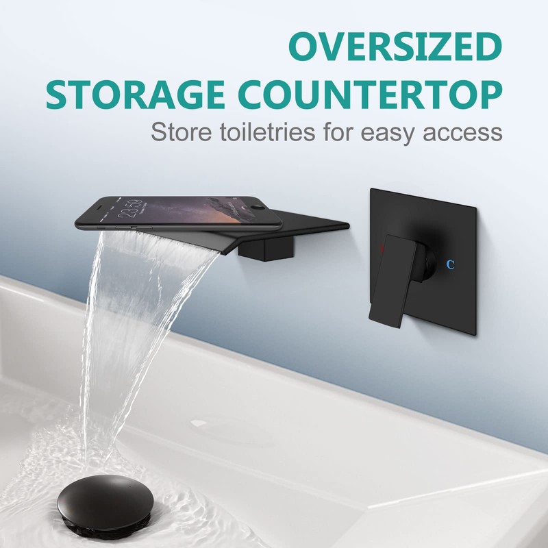 Aolemi Tub Faucet Waterfall Bathtub Faucets Wall Mount Tub Filler