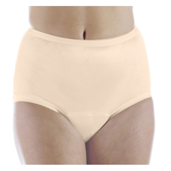6-Pack Women's Nylon Regular Absorbency Incontinence Panties Beige Medium (Fits Hip 38-40")