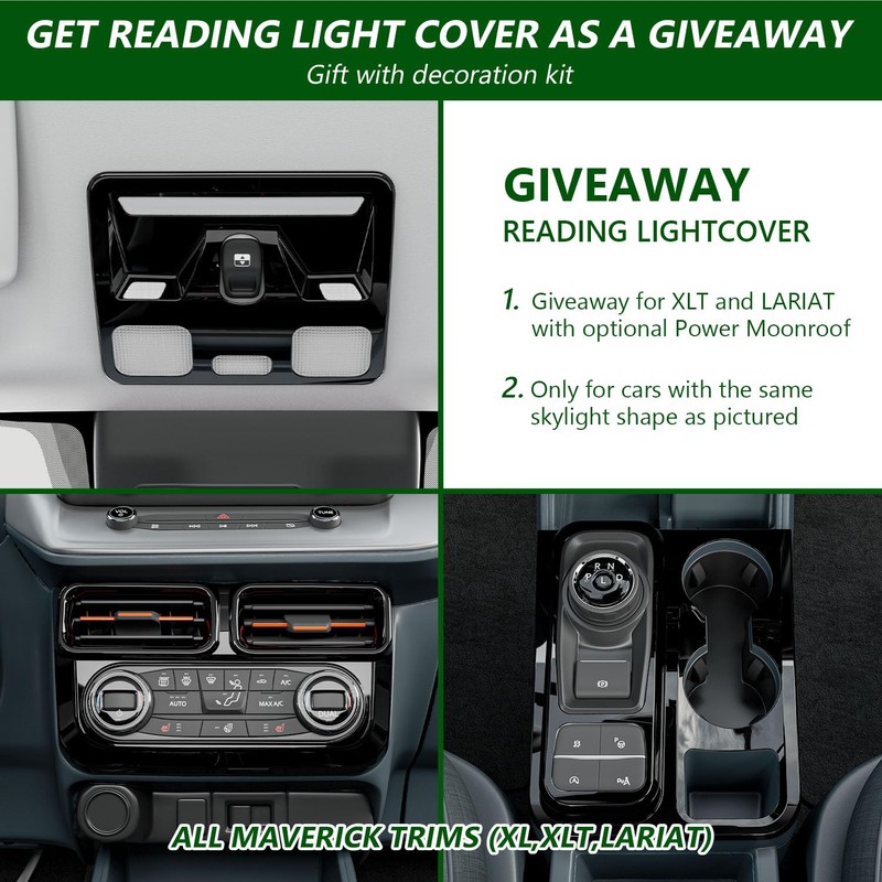 xipoqix Center Console Trim Compatible with 22-25 Ford Maverick Air