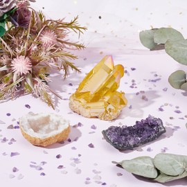 SUPERFINDINGS 3 Style Angel Aura Quartz Geode Purple Project Large Amethyst Cluster Natural Rock Crystal Cluster Geode Citrine Nuggets Stone For Home Decoration