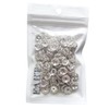 RUBYCA 100pcs 12mm Wavy Rondelle Spacer Beads Silver Tone White