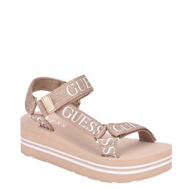 Guess Women's AVIN Wedge Sandal, Rose Gold, 9