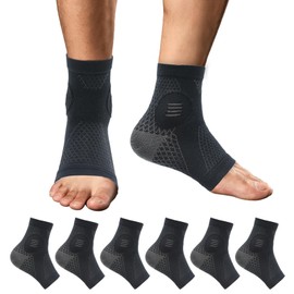 3 pares de calcetines de fascitis plantar, calcetines de neuropatía, manga de compresión de tobillo, calcetines de compresión sin dedos con soporte de pie/arco para espolones en el talón, hinchazón y