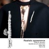 Silver Flute Brooch Miniature Musical Instrument Lapel Brooch Pin with