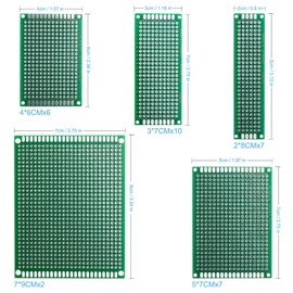 Elegoo 32 Pcs Double Sided PCB Board Prototype Kit for DIY Soldering with 5 Sizes Compatible with Arduino Kits