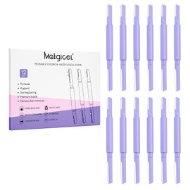 Dermaplane Razor for Women Face & Eyebrow - Dermaplaning Tool for Peach Fuzz Facial Hair Removal,High Precision Blade for Smooth Skin (Purple, 12 Count)