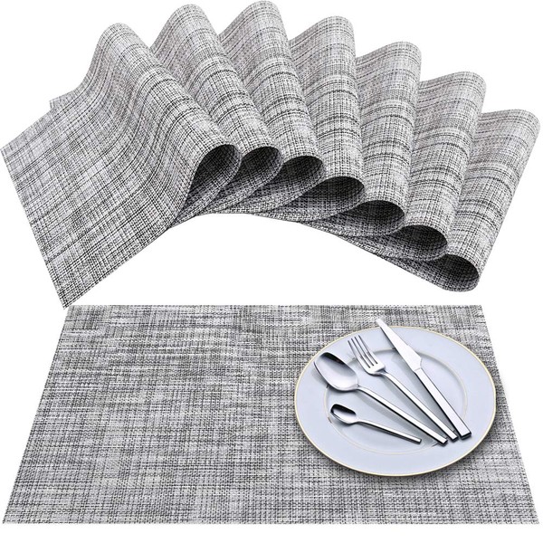 Newk Placemat, Crossweave Vinyl Woven Placemats, Non-Slip Insulation, Washable Place