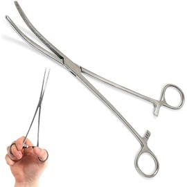 Panther Surgical Stainless Steel 8'' Straight or Curved Line Cutter Sea Carp Fly Tools Unhooking Pliers Fishing Forceps (Curved, 8'')