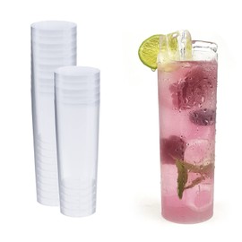 Silverkitchen 16 long drink glasses, 300 ml, plastic cups, multi-use, shatterproof drinking cups, made in Germany