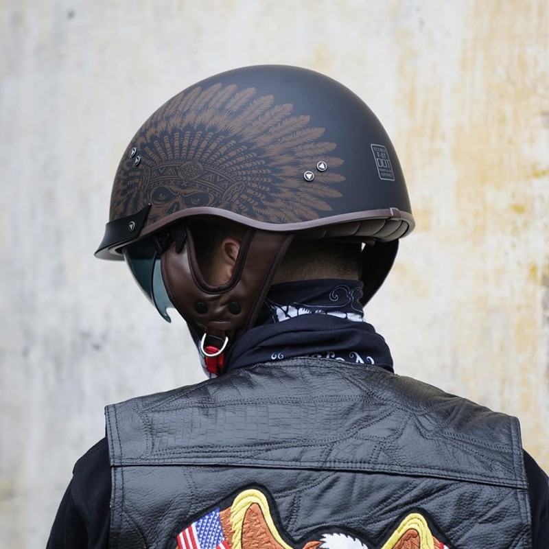 VCOROS Half Helmet Motorcycle DOT Approved Open Face Helmet with